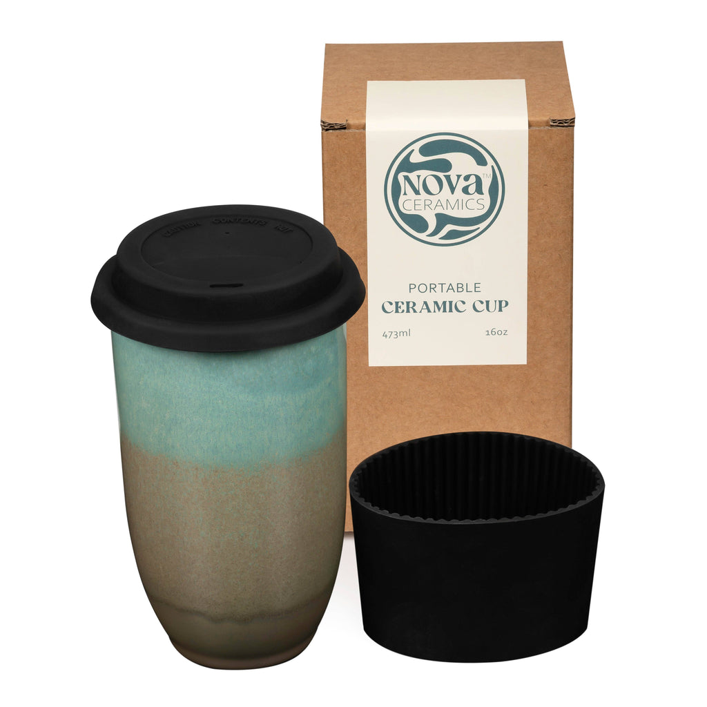 Aurora Ceramic Travel Cup 16oz | Reusable Coffee Tumbler by Nova Ceramics Travel Mugs