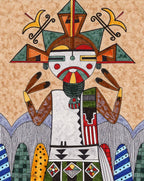 Palikwmana Gathers Rain Matted Print by Fourth World Design