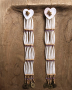 M.J. Designs | Dentalium + Swarovski + Heart Beads | Earrings