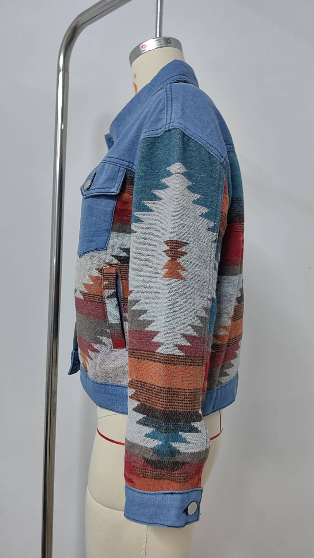 Patchwork Cropped Denim Jacket