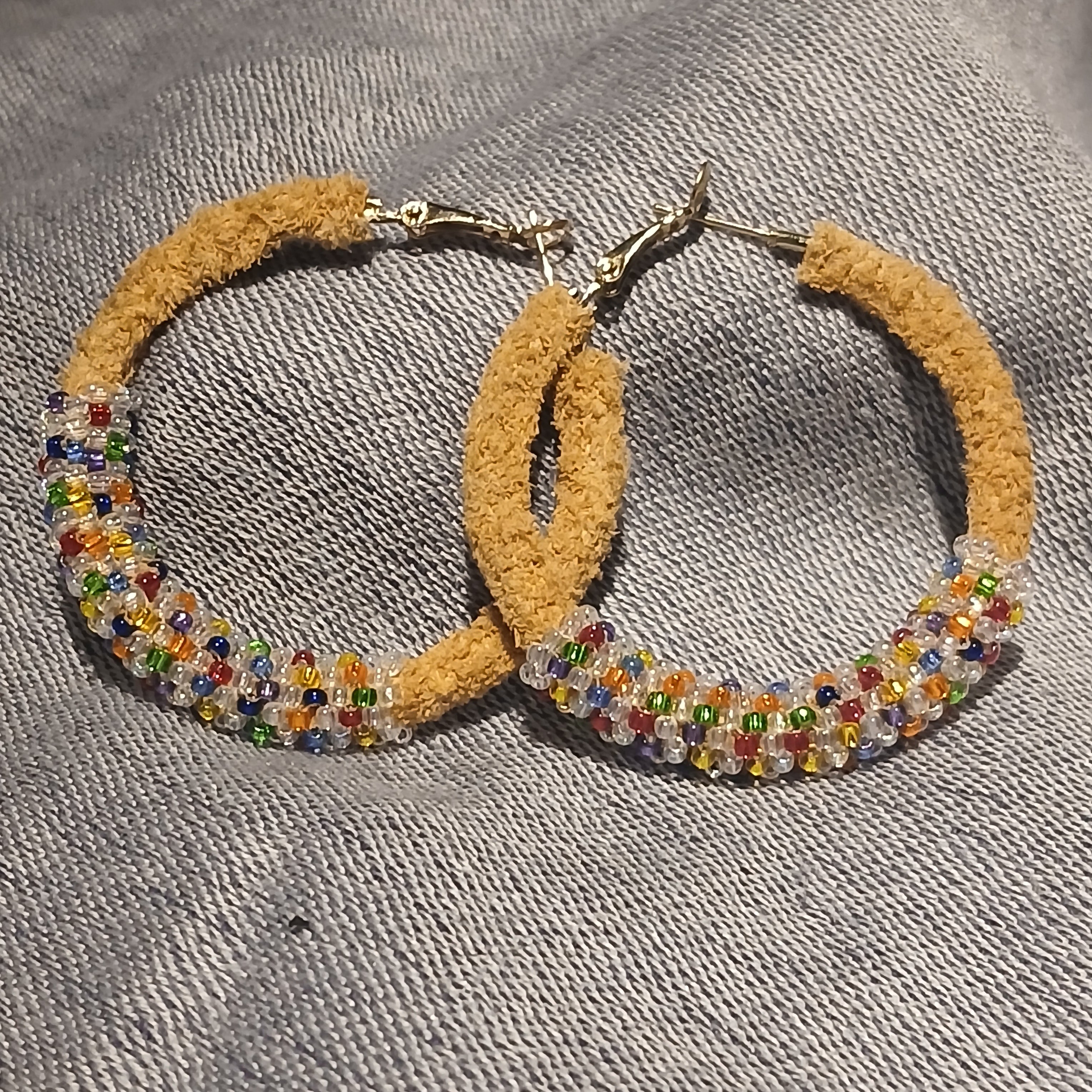 FJ | Earrings | Multicolor Deer hide hoops