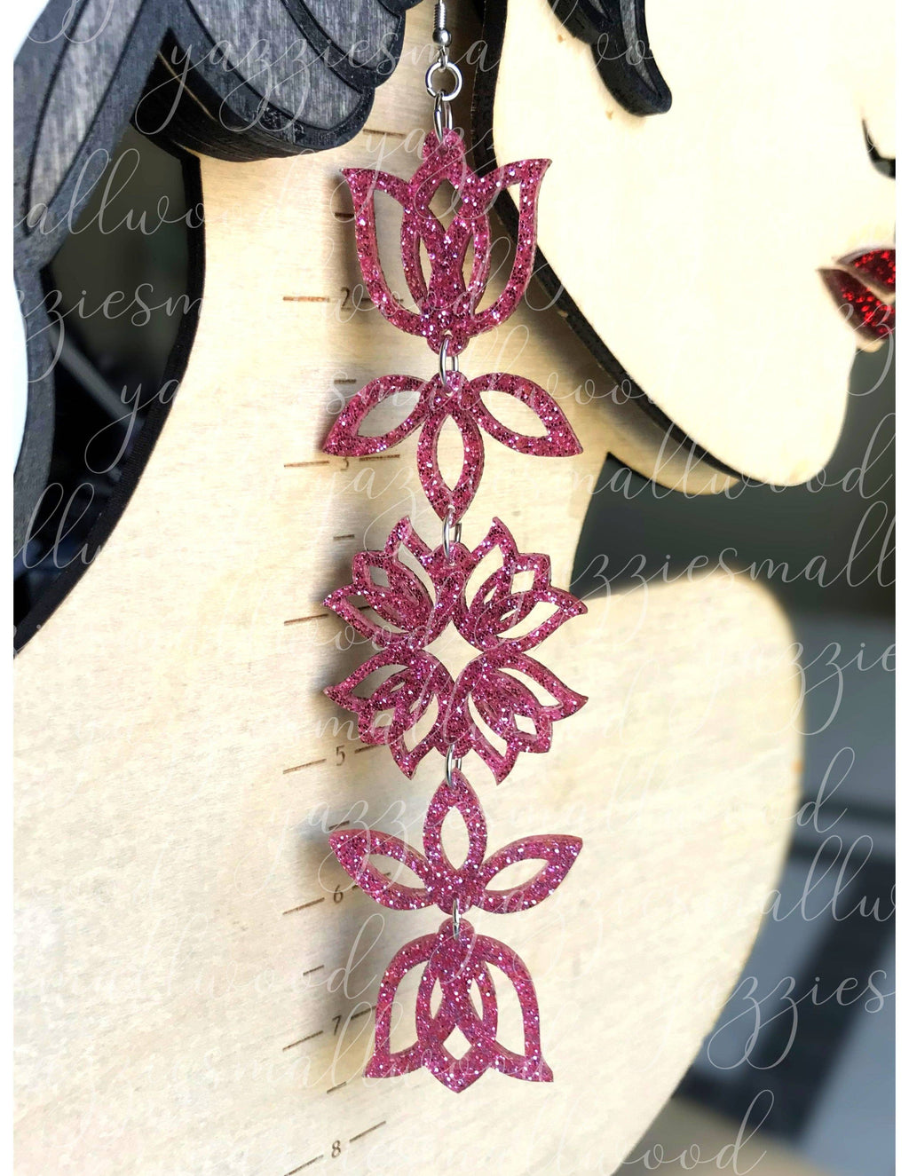 Tulip Floral Powwow XL earrings by Yazzie Smallwood