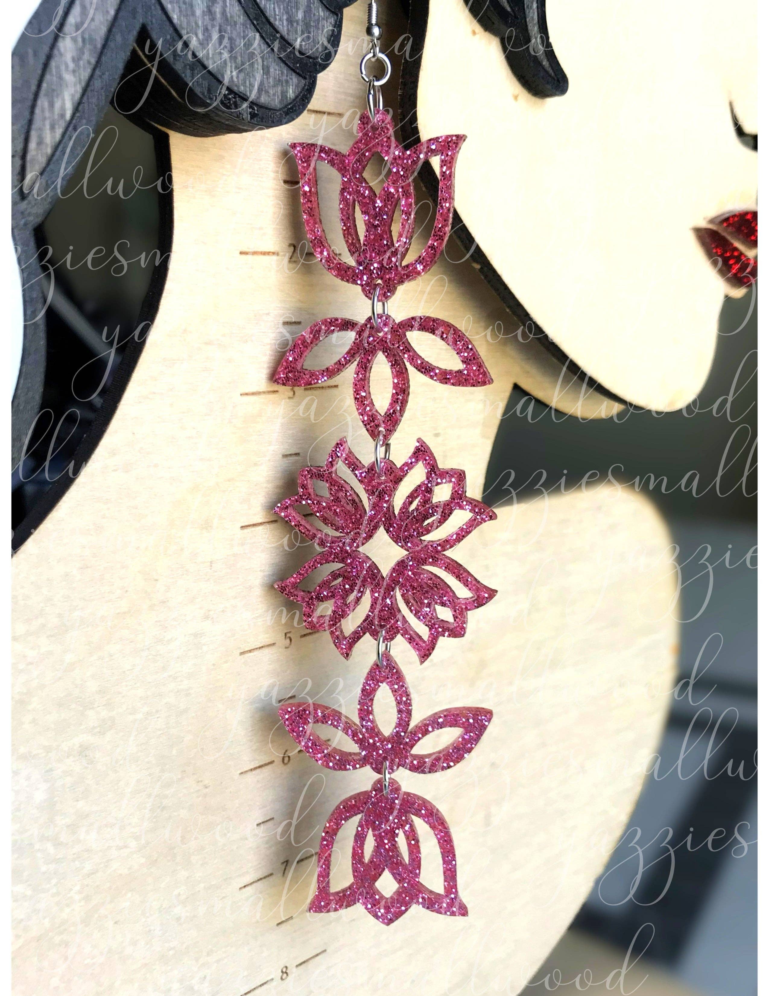 Tulip Floral Powwow XL earrings by Yazzie Smallwood