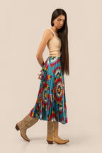 Pleated Star Quilt Midi Skirt by by Bethany Yellowtail