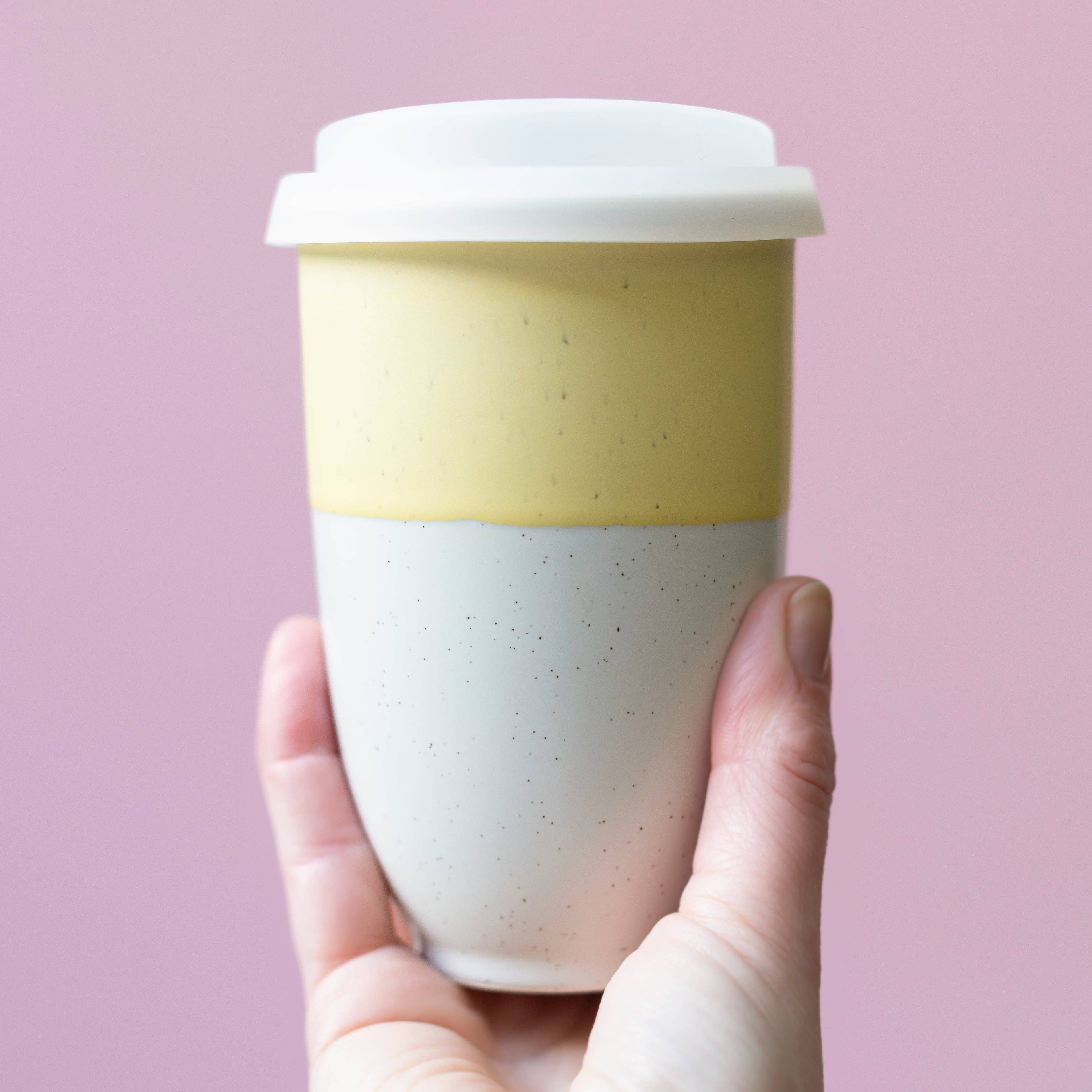 Lemon Ceramic Travel Cup by Nova Ceramics Travel Mugs