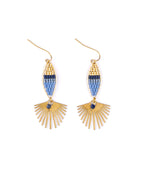 Beaded Handwoven Cotton Candy Dangle Earrings by Mayana