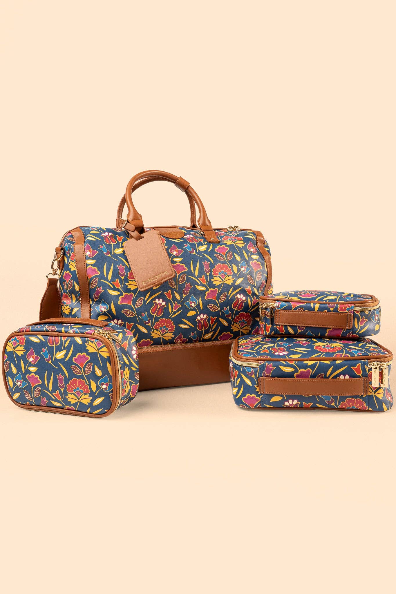 Mountain Crow Floral Travel Case Set by B.Yellowtail