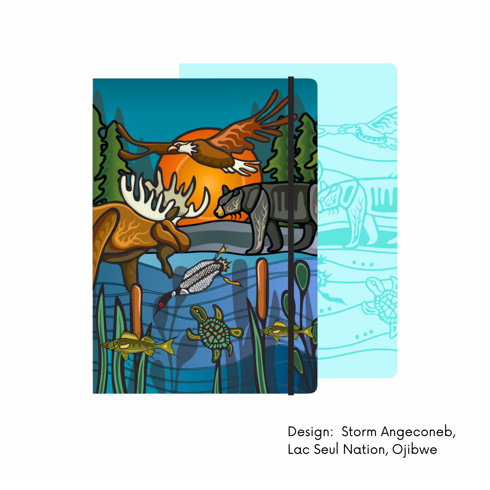Hardcover Journals w/ Contemporary Indigenous Design: Grizzly by Made by Humans