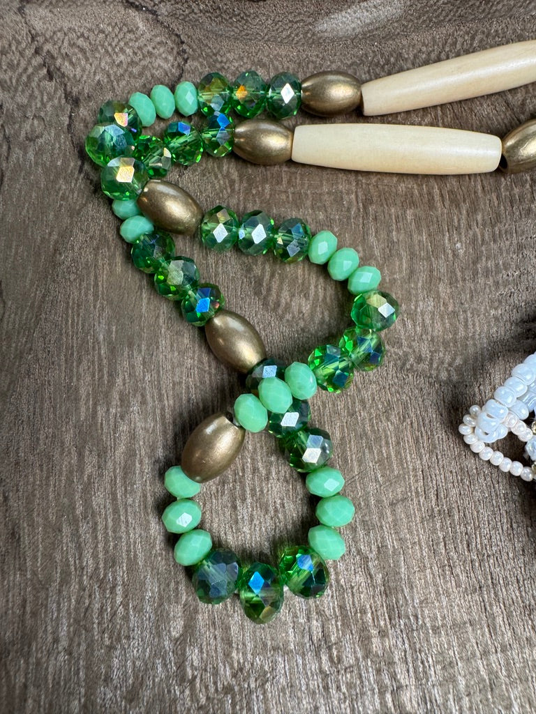 LHW | Beaded Medallion | Hummingbird Green