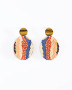 Beaded Handwoven Organic Oval Drop Earrings by Mayana