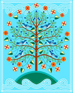 Cherokee Tree of Life Matted Print by Fourth World Design