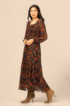 Mountain Crow Floral Maxi Dress by by Bethany Yellowtail