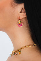 Floral Bloom Huggie Charm Hoops by Bethany Yellowtail