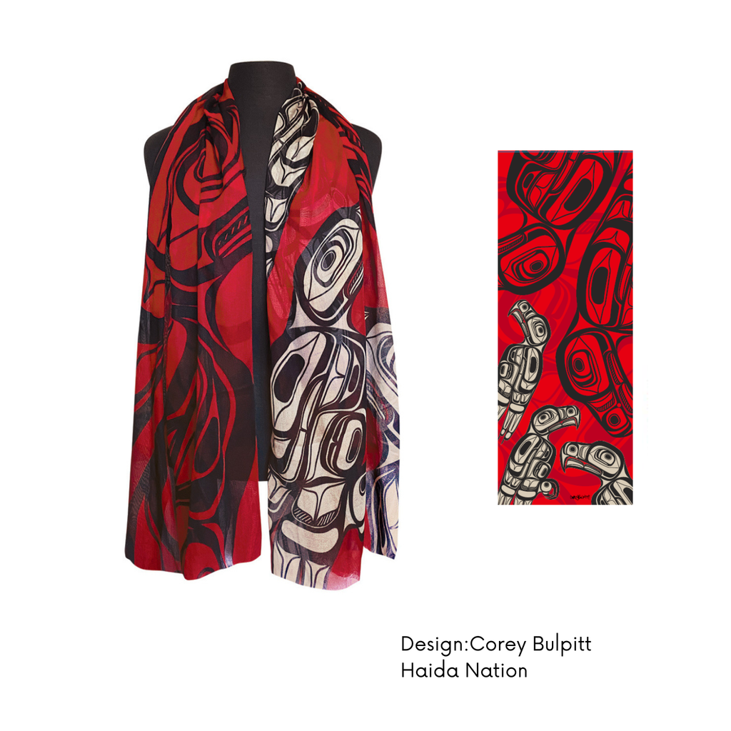 Indigenous Art Signature Scarf: Eagle by Made by Humans