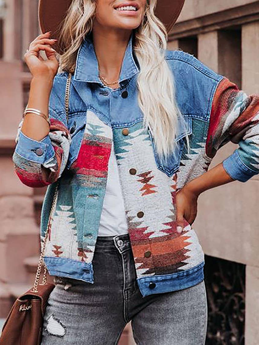 Patchwork Cropped Denim Jacket