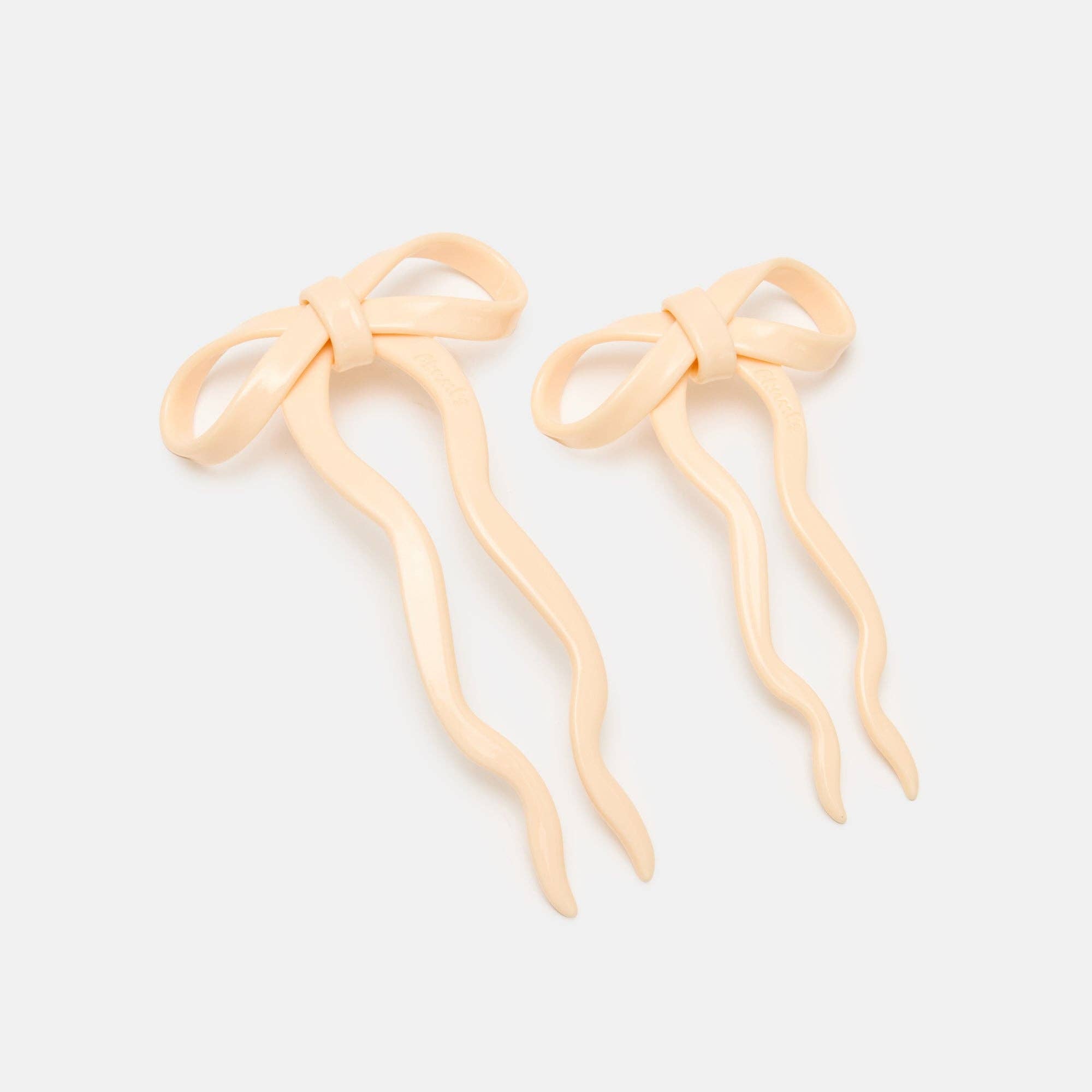 Bow Hairpin in Large Cream by CHUNKS