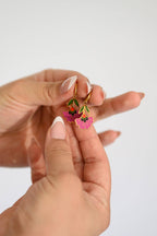 Floral Bloom Huggie Charm Hoops by Bethany Yellowtail