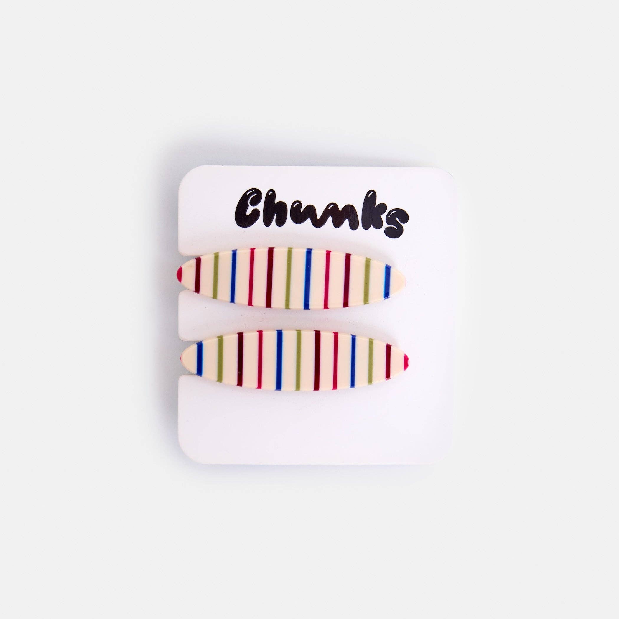 Allie Clips in Oval Vanilla Stripe by CHUNKS