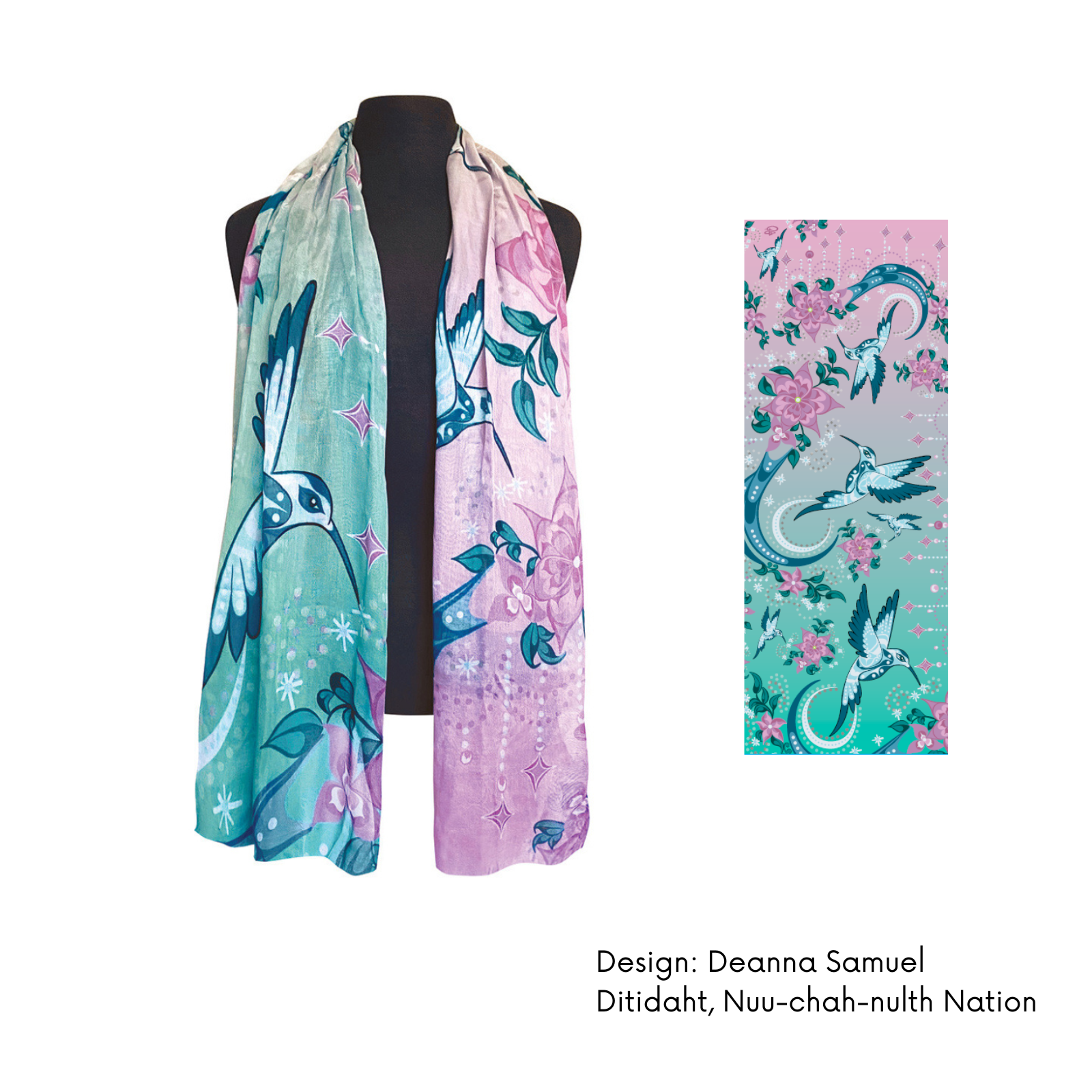 Indigenous Art Signature Scarf: Wolf Moon by Made by Humans