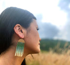 Beaded Handwoven Ombre Fringe Earrings by Mayana