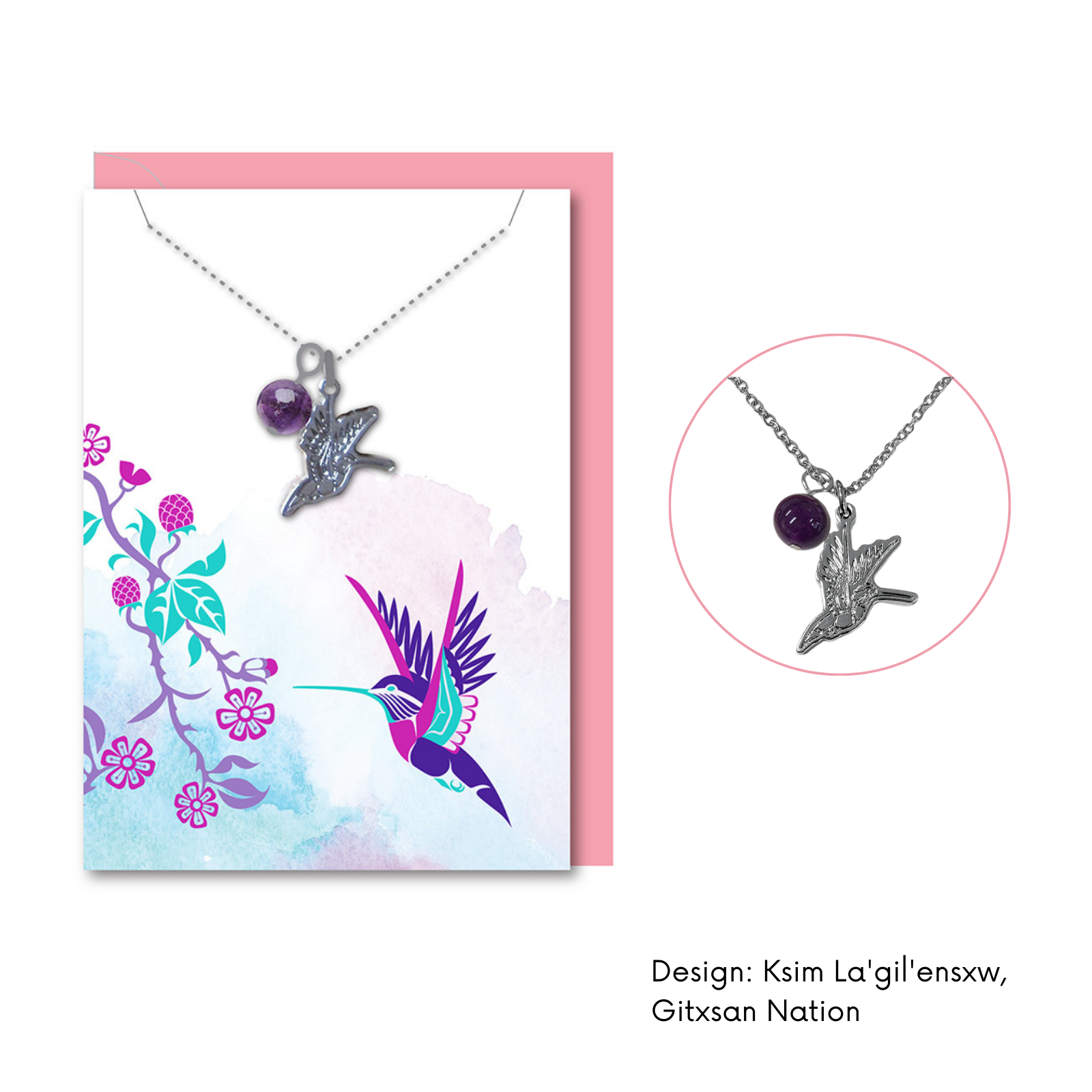 Healing Necklace w/ Contemporary Indigenous Design: Whale by Made by Humans