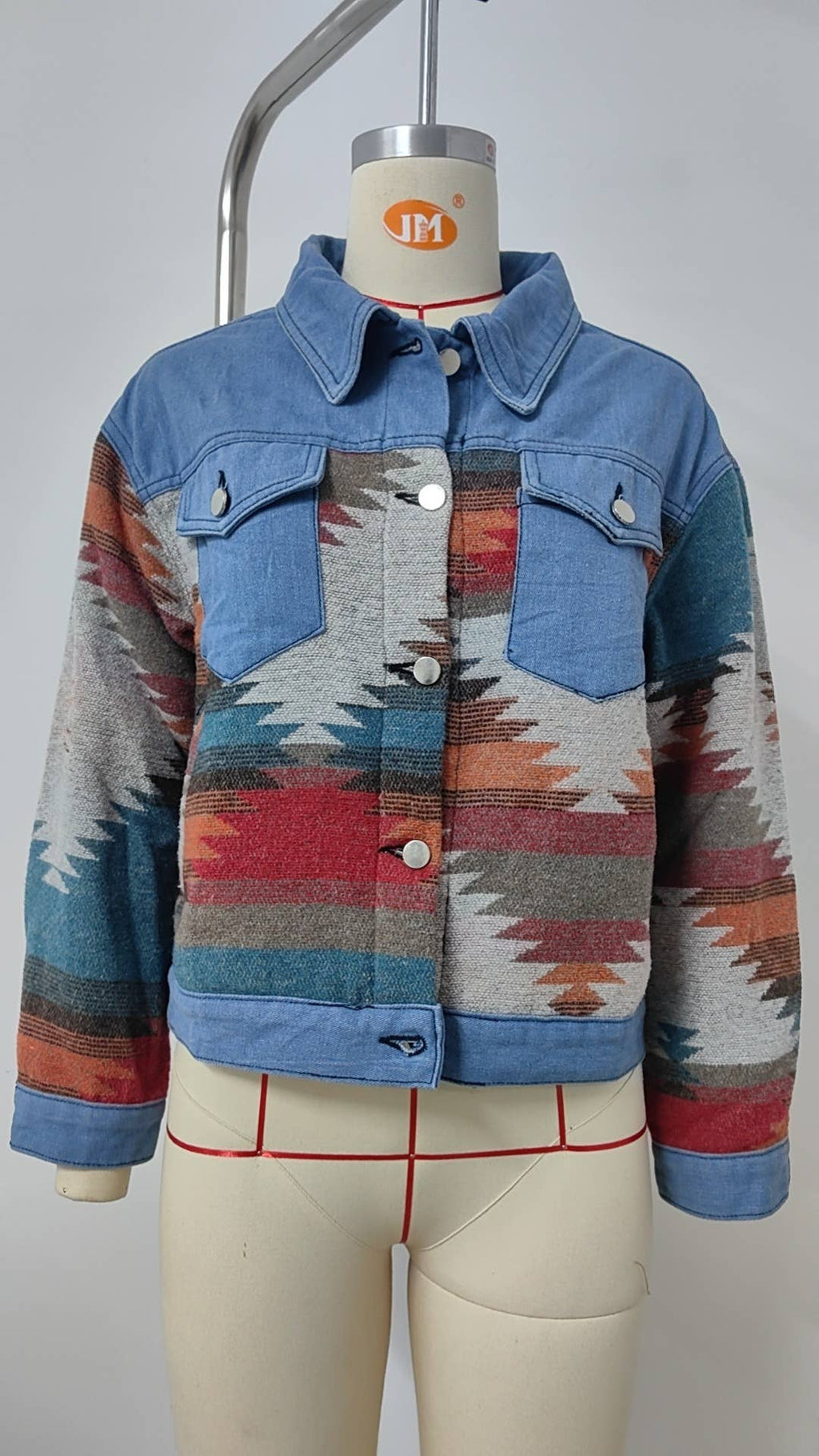 Patchwork Cropped Denim Jacket