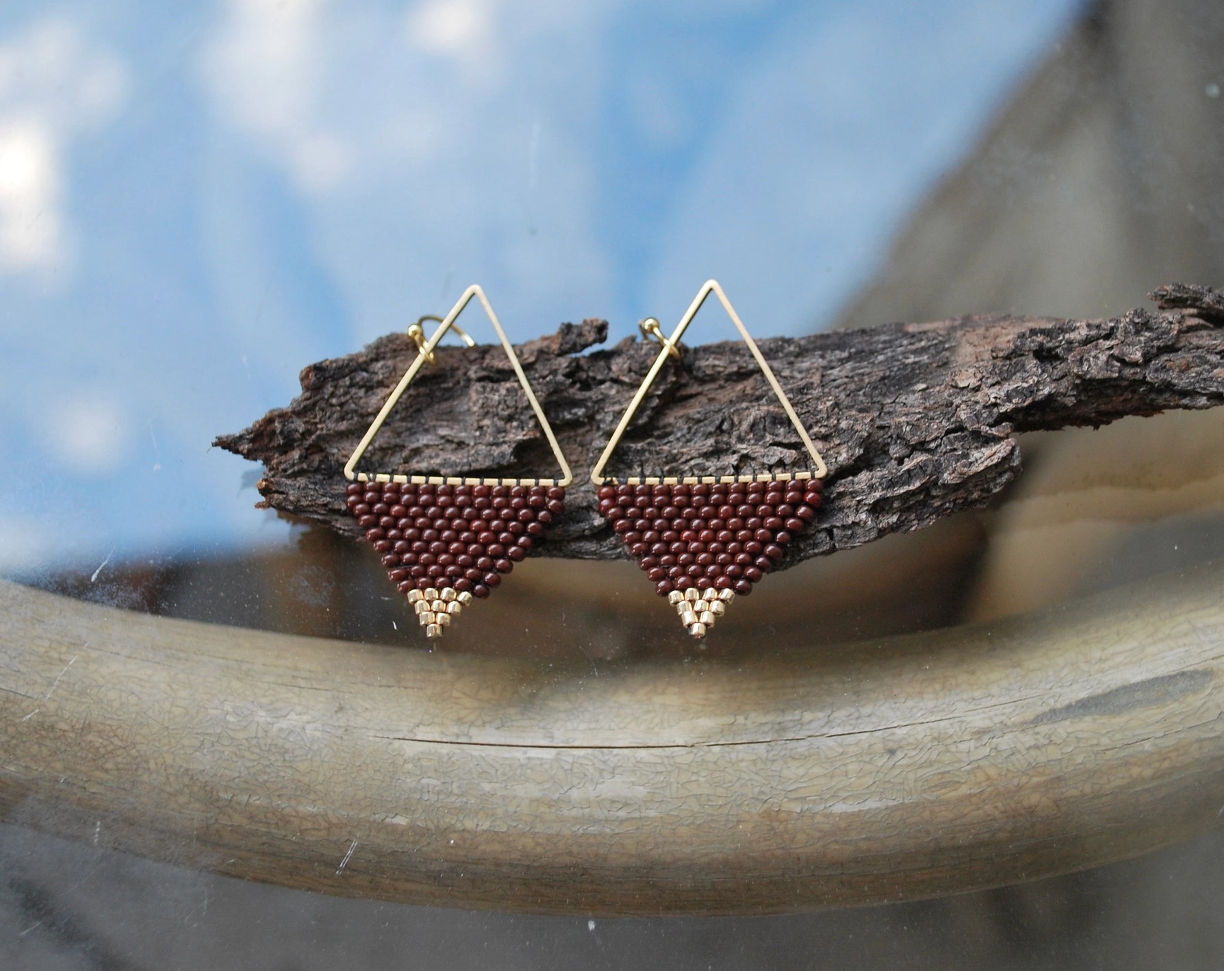 Brown & Gold Minimalist by Chippewa Beadwork
