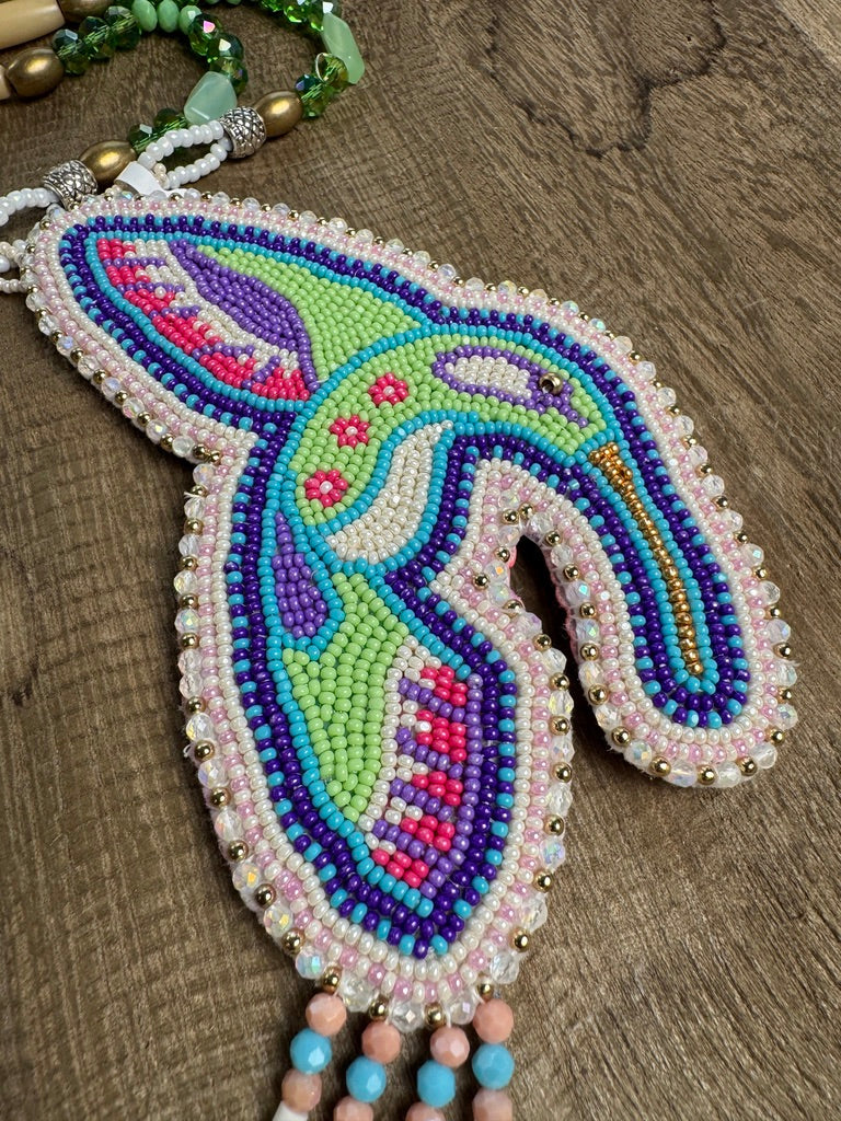 LHW | Beaded Medallion | Hummingbird Green