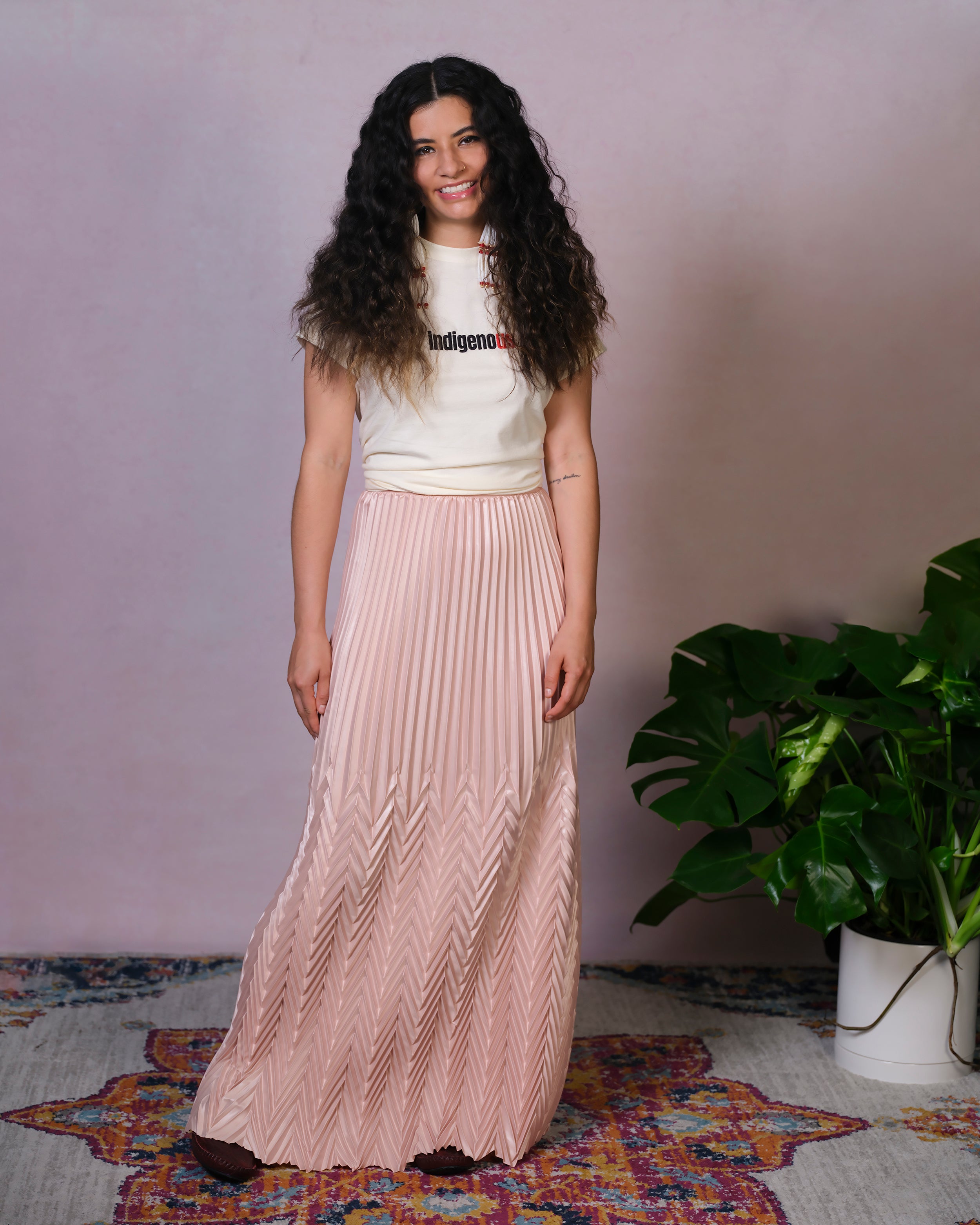 LH | Pleated Maxi Skirt | Rose Asst