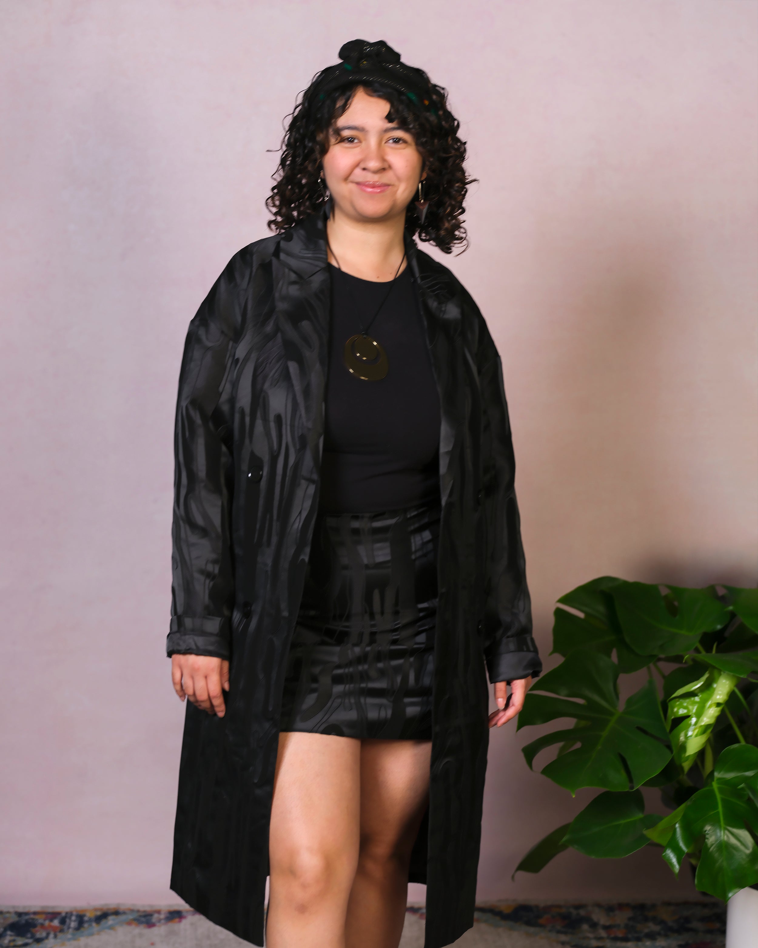 LH | Brocade A-Line Skirt | Black Asst