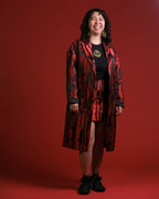 LH | Brocade Trench Coat | Red Asst