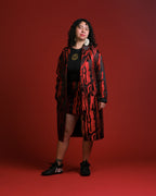 LH | Brocade Trench Coat | Red Asst