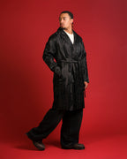 LH | Brocade Trench Coat | Silver Asst