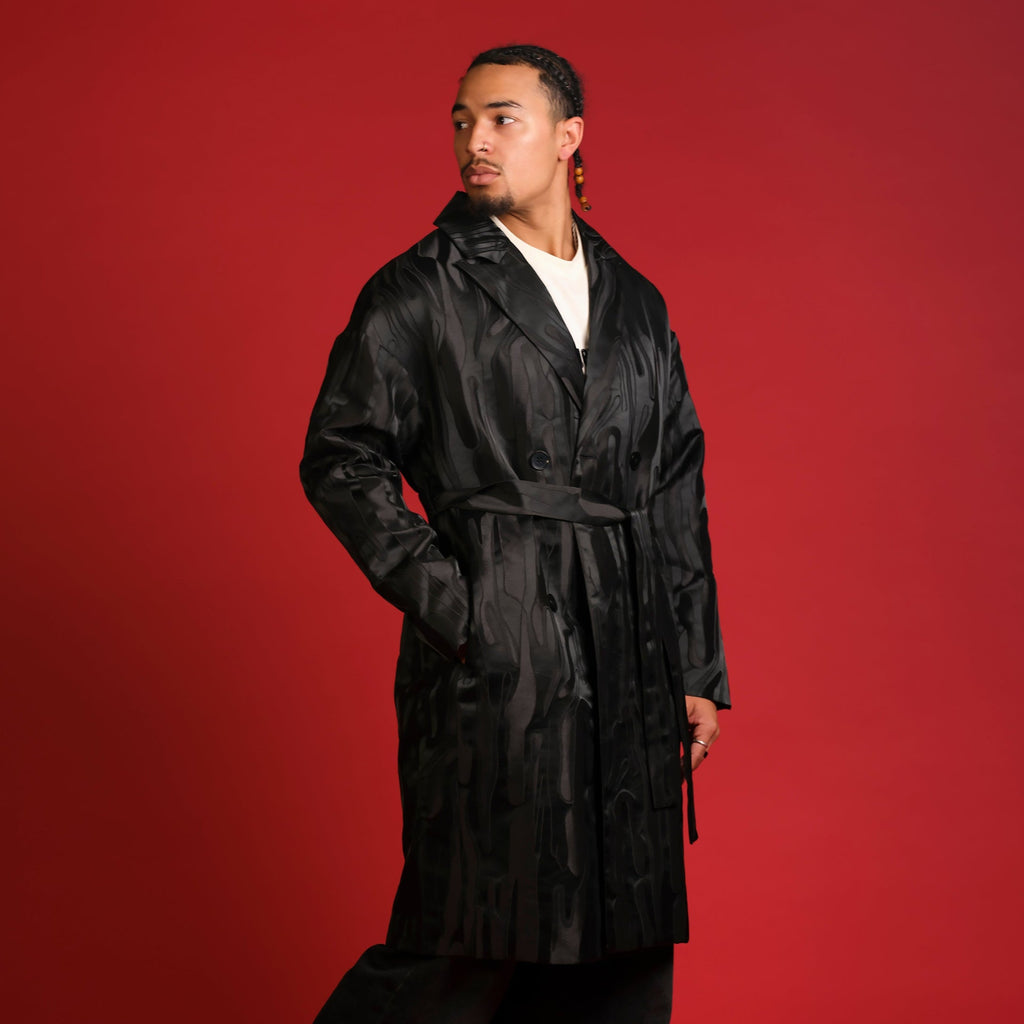 LH | Brocade Trench Coat | Black Asst