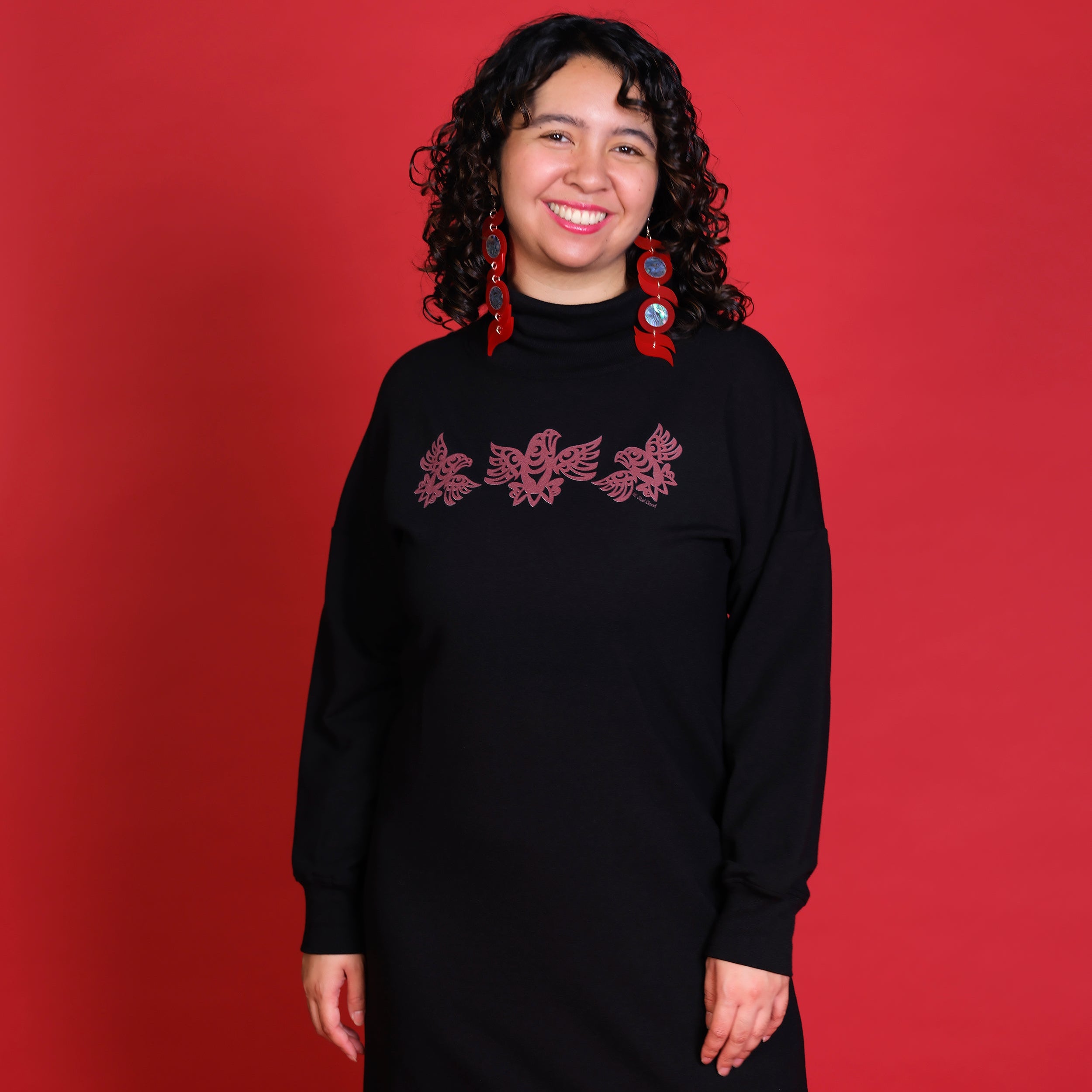 Ay Lelum | Eagle Sweatshirt Dress | Black