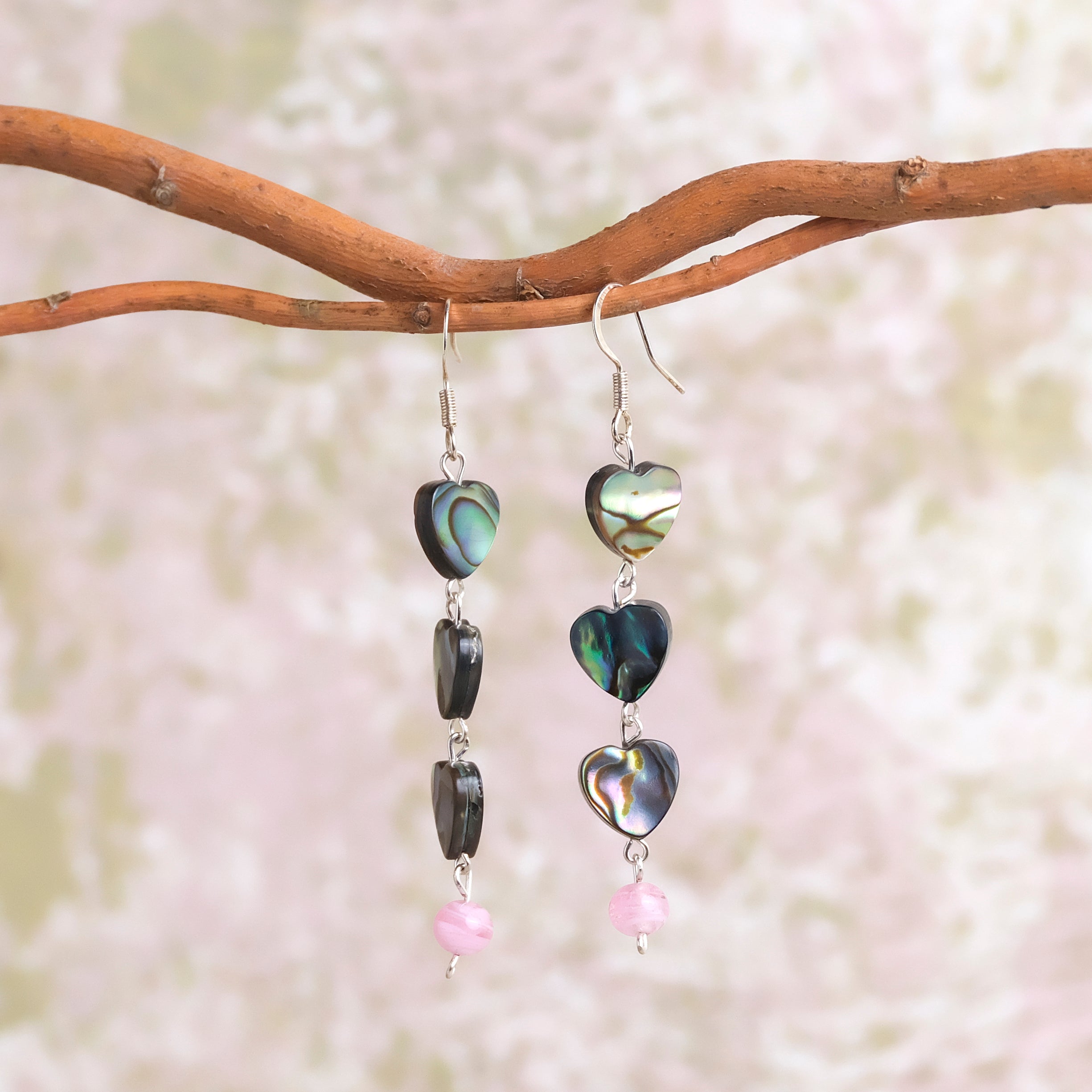 SS | Earring | Abalone Hearts