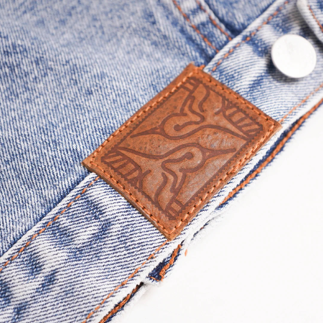 You Are On Native Land Vintage Wash Denim Jacket by UNE