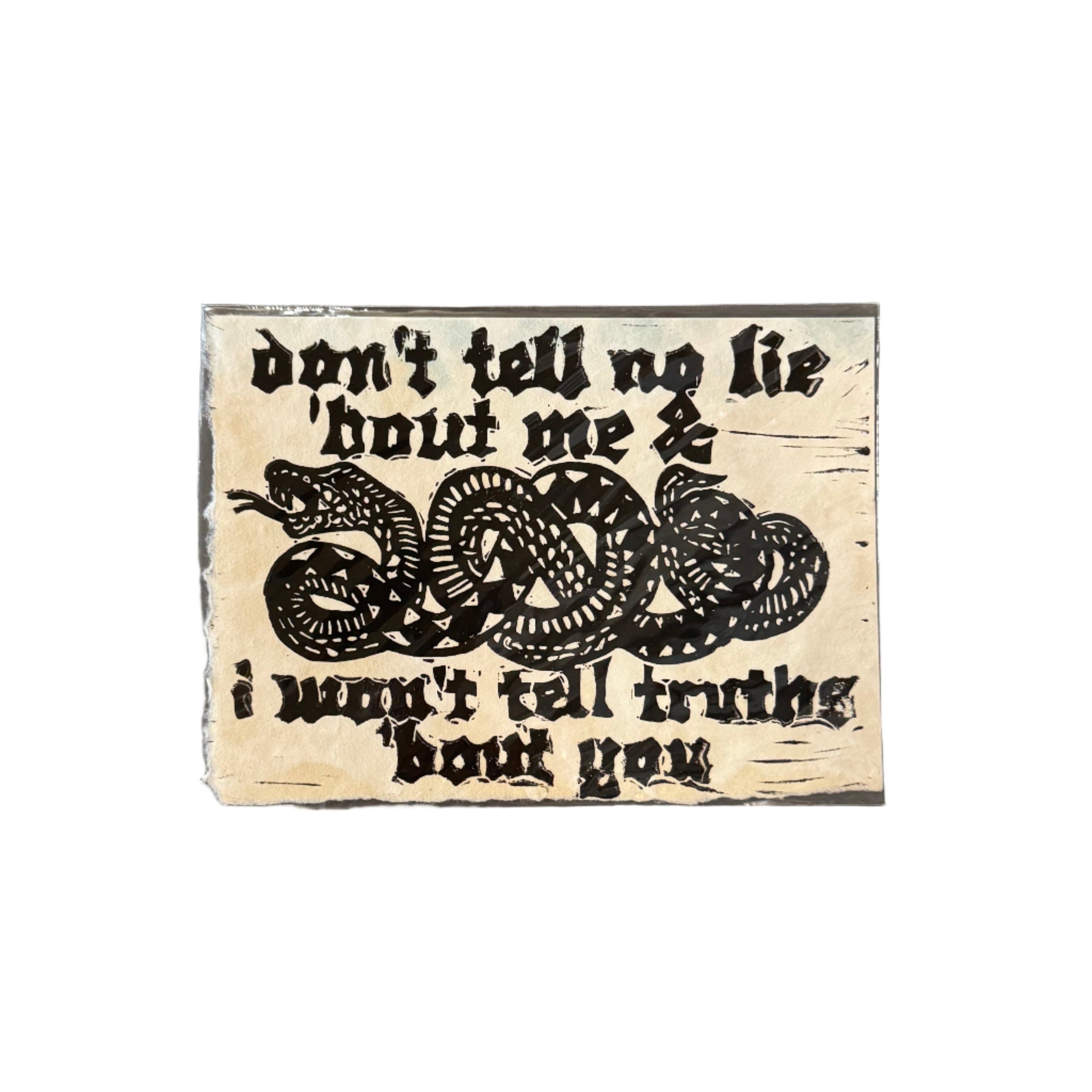 Maese | Block Print | Don't Tell No Lie
