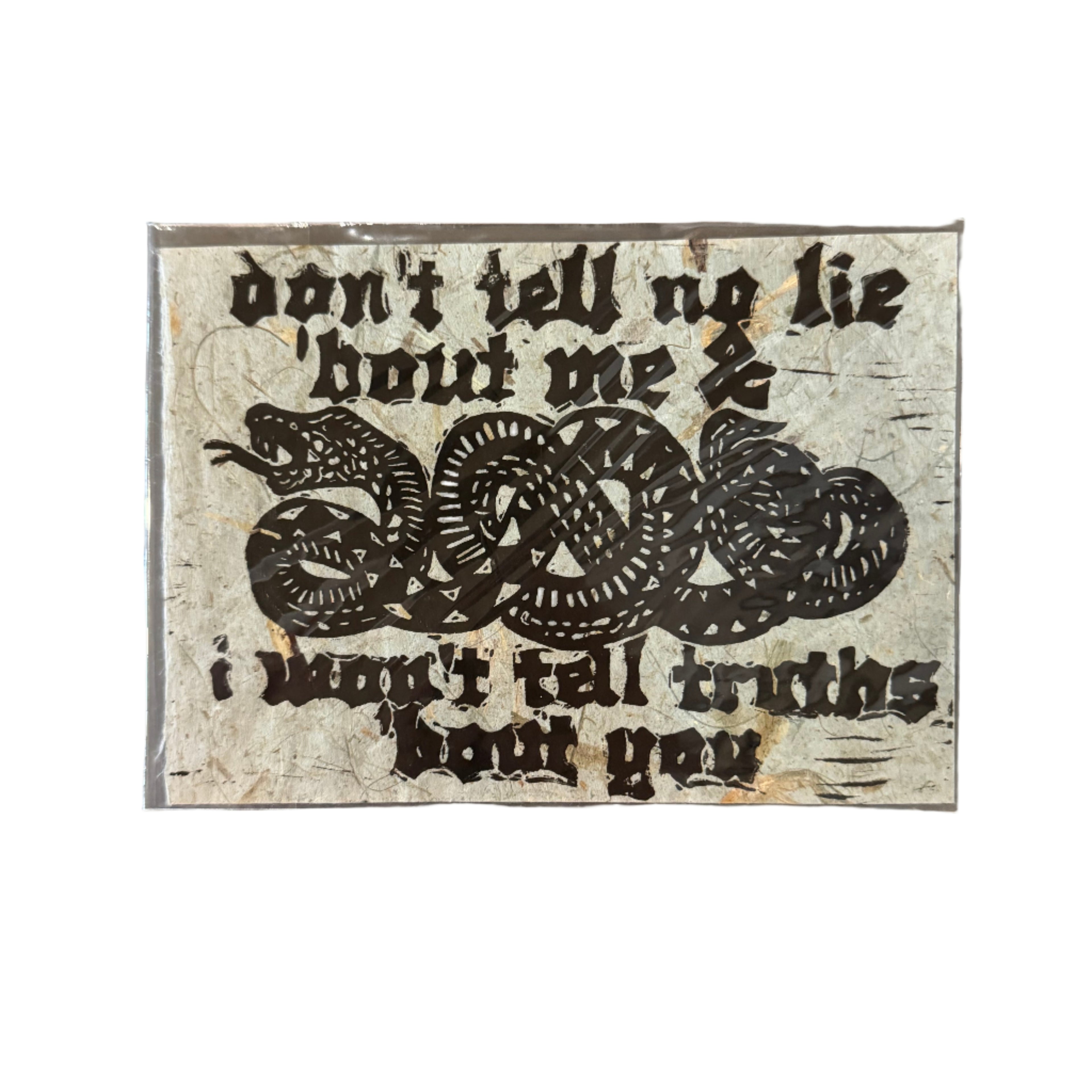 Maese | Block Print | Don't Tell No Lie