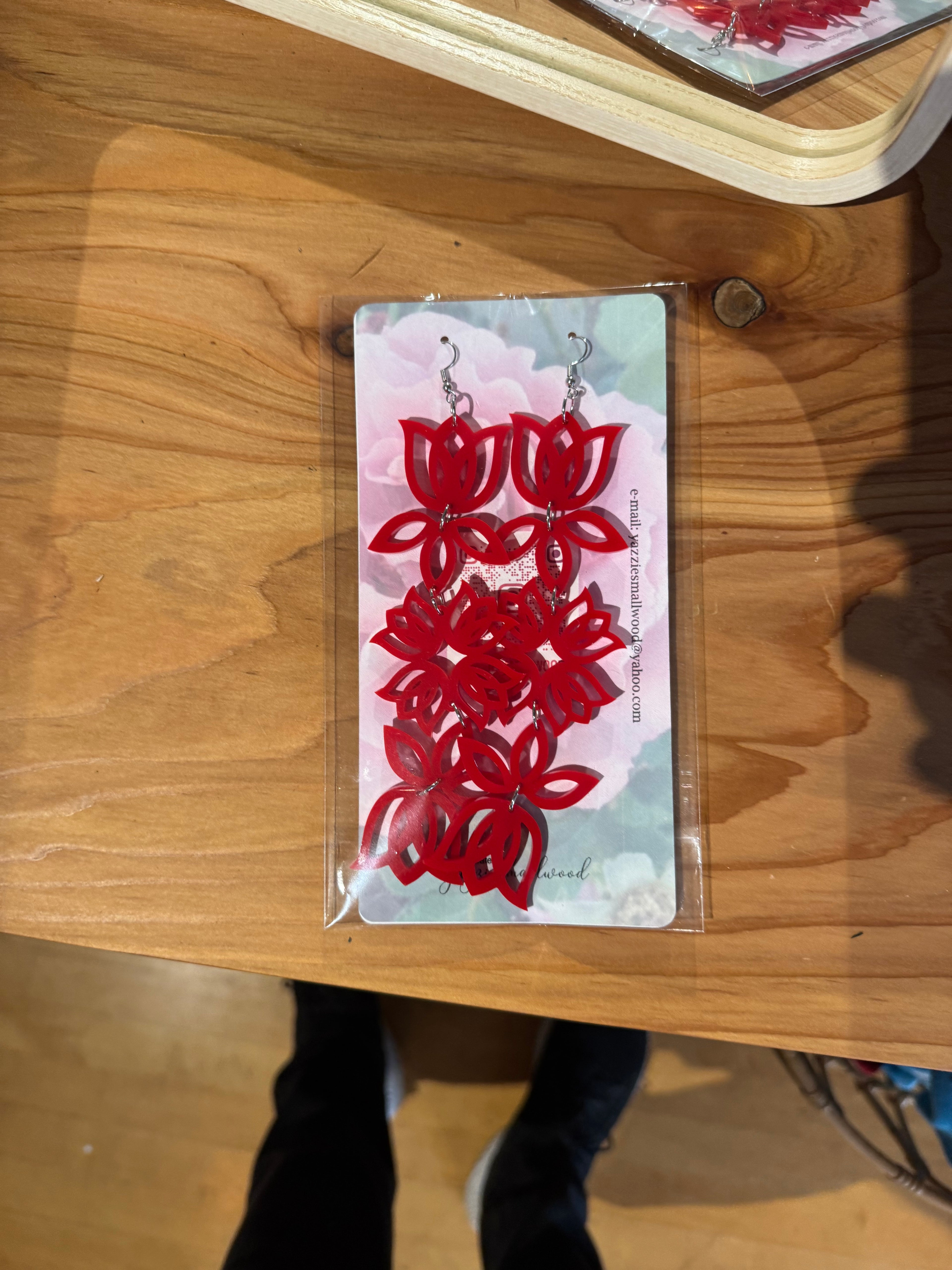 TL | Earrings | Tulip Floral XL Red