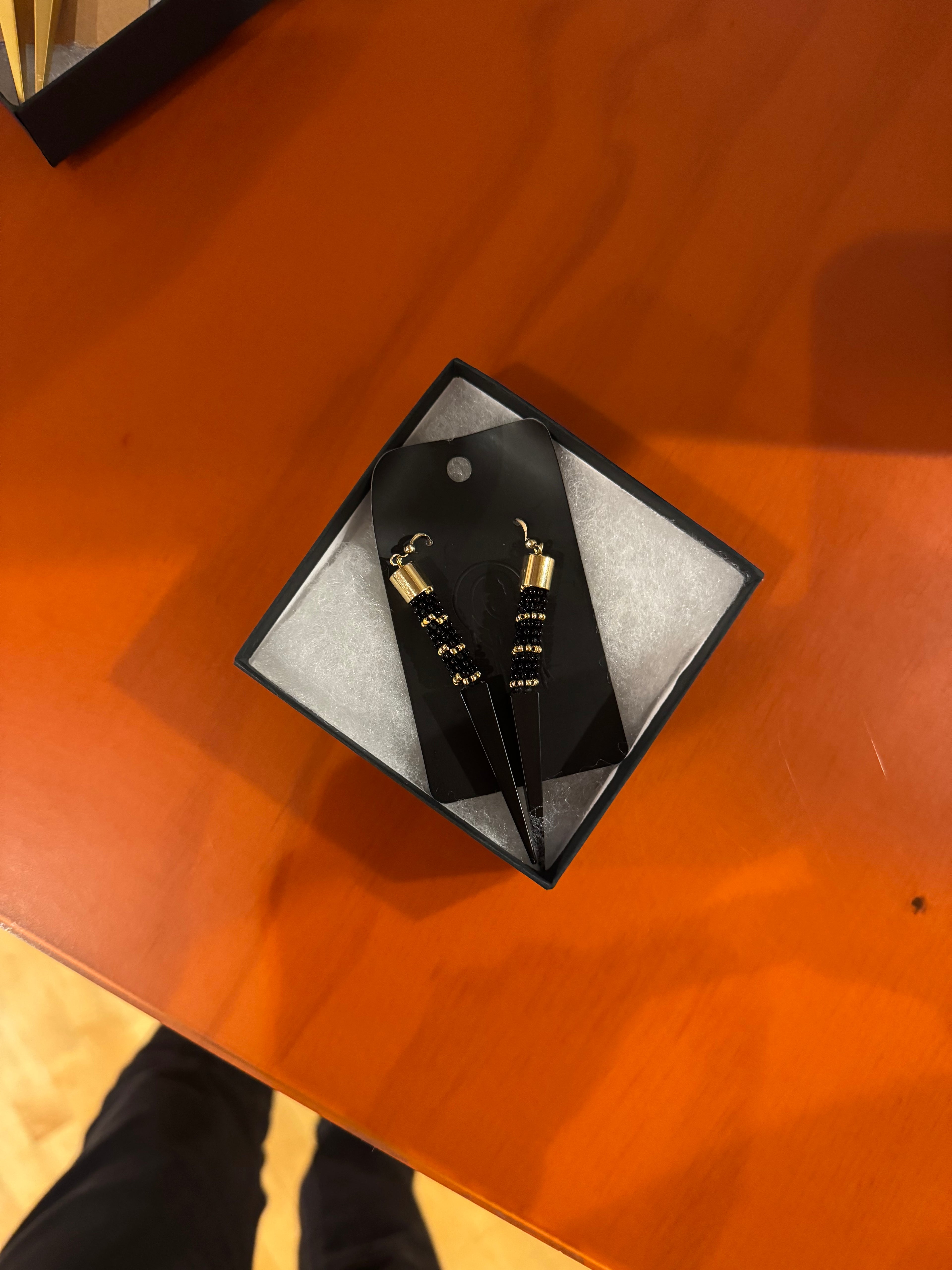 MSW | Earrings | Black Beaded Spike