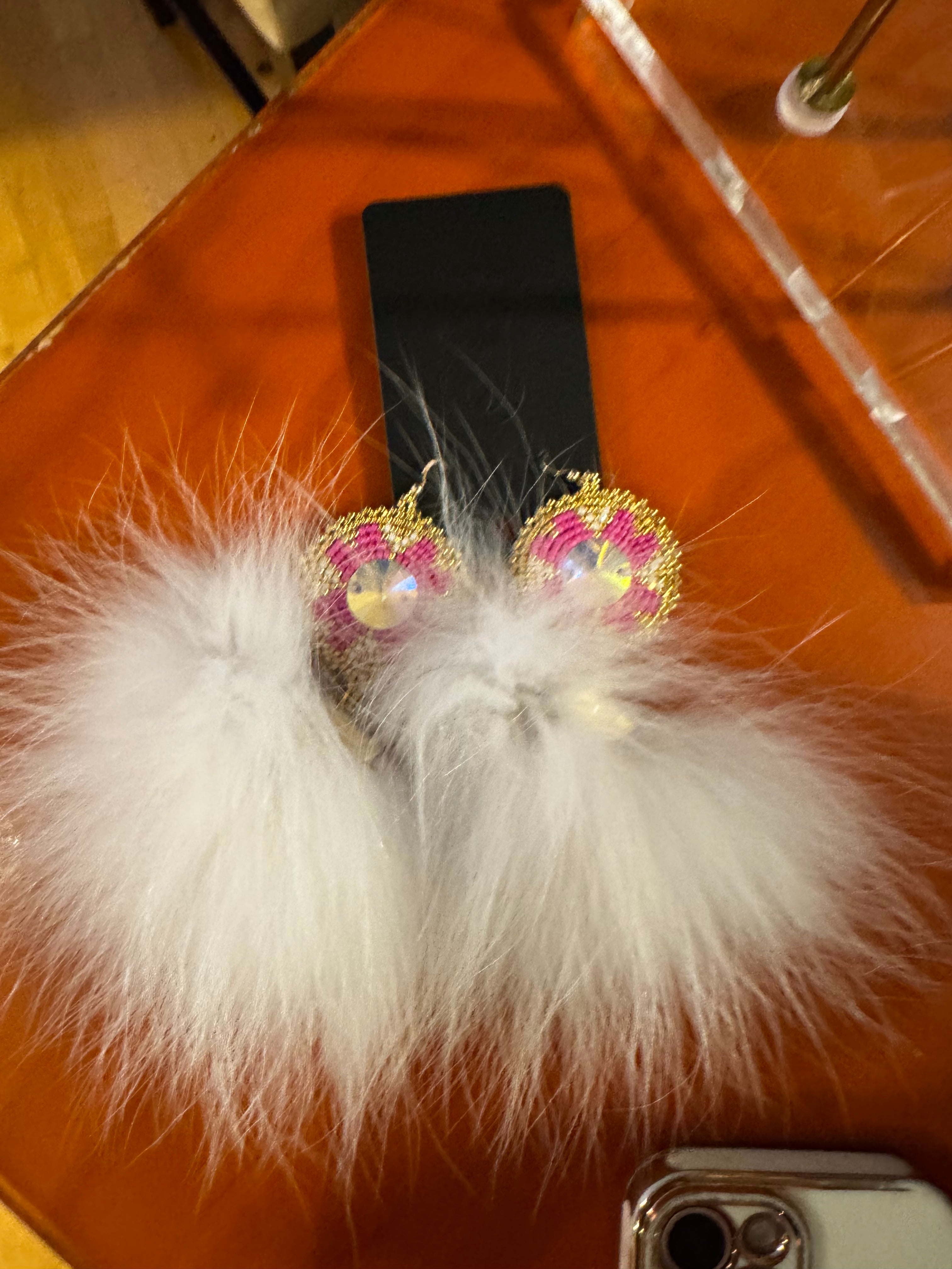 MSW | Earrings | Maribou Beaded Pink