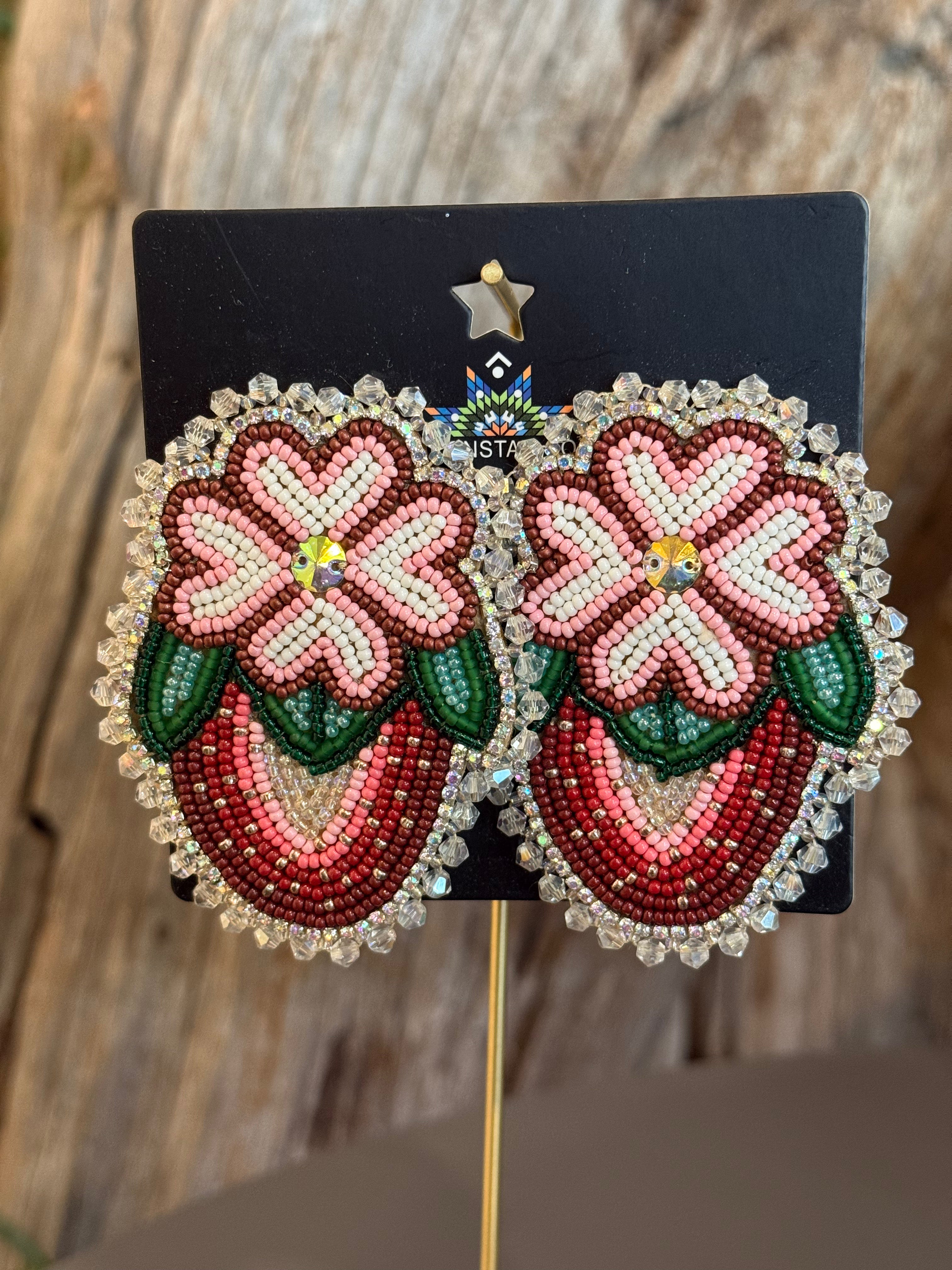 Beaded Strawberry Earring