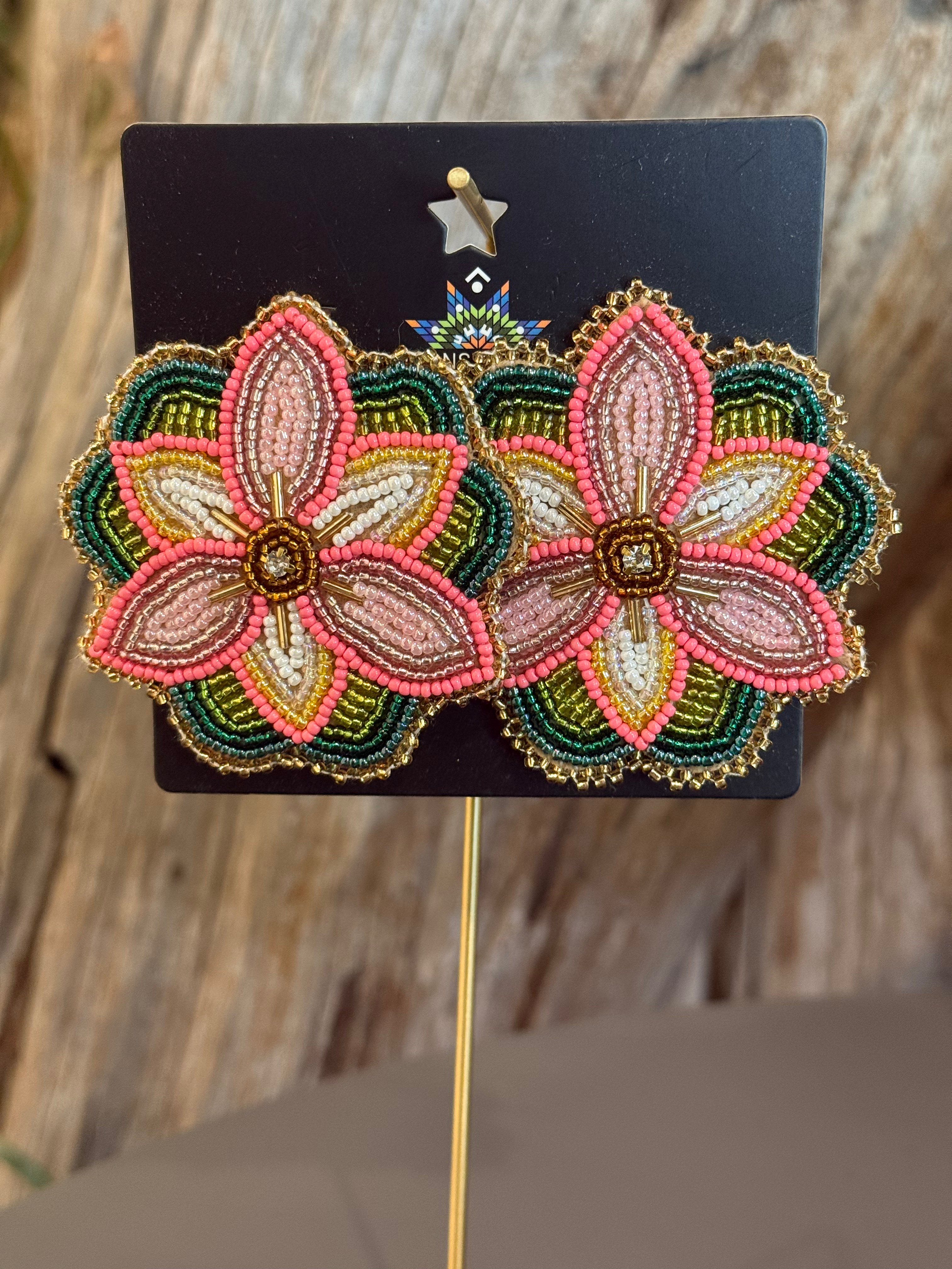 Beaded Flower Post Earring