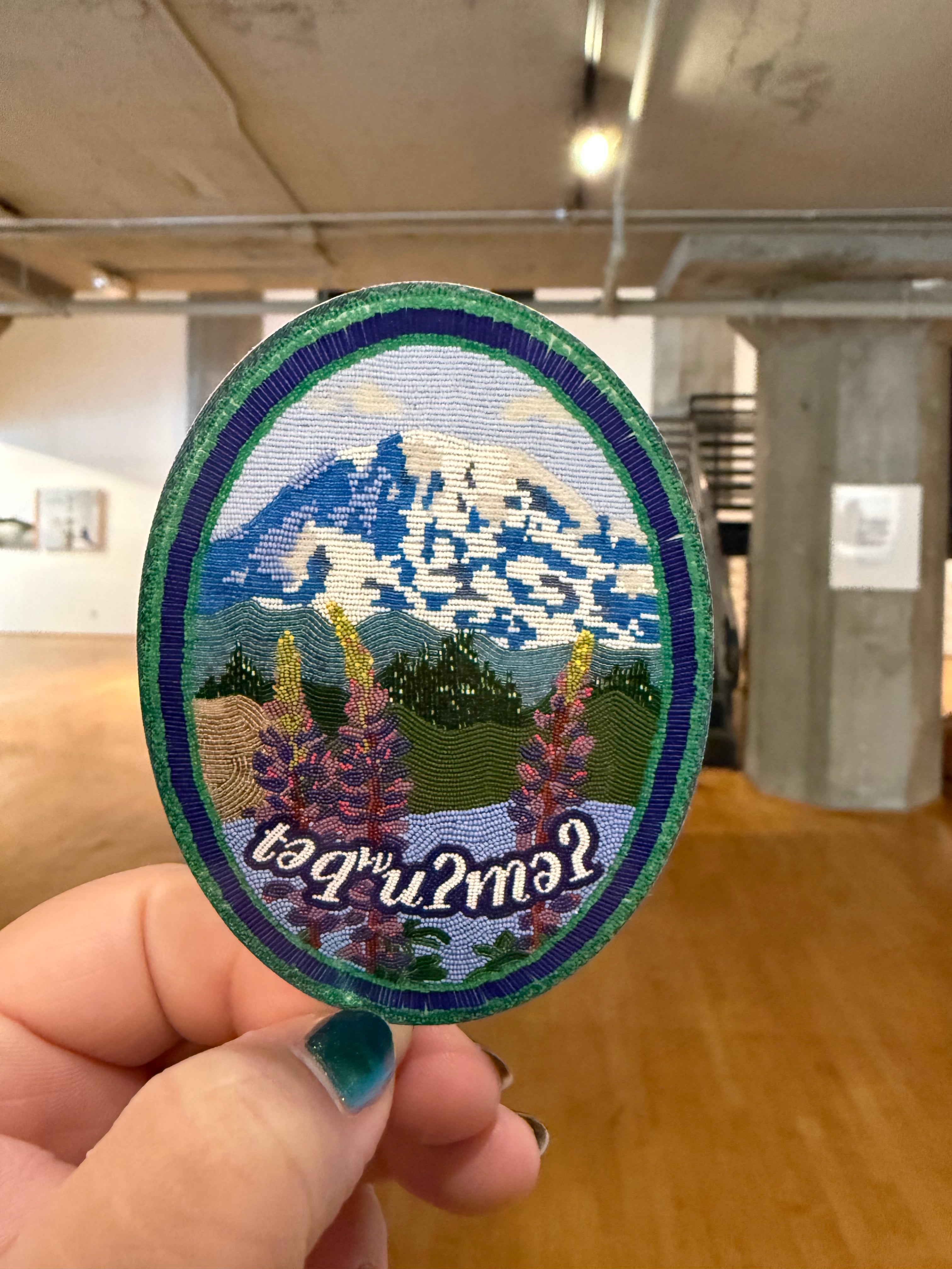 təqʷuʔməʔ beaded design sticker