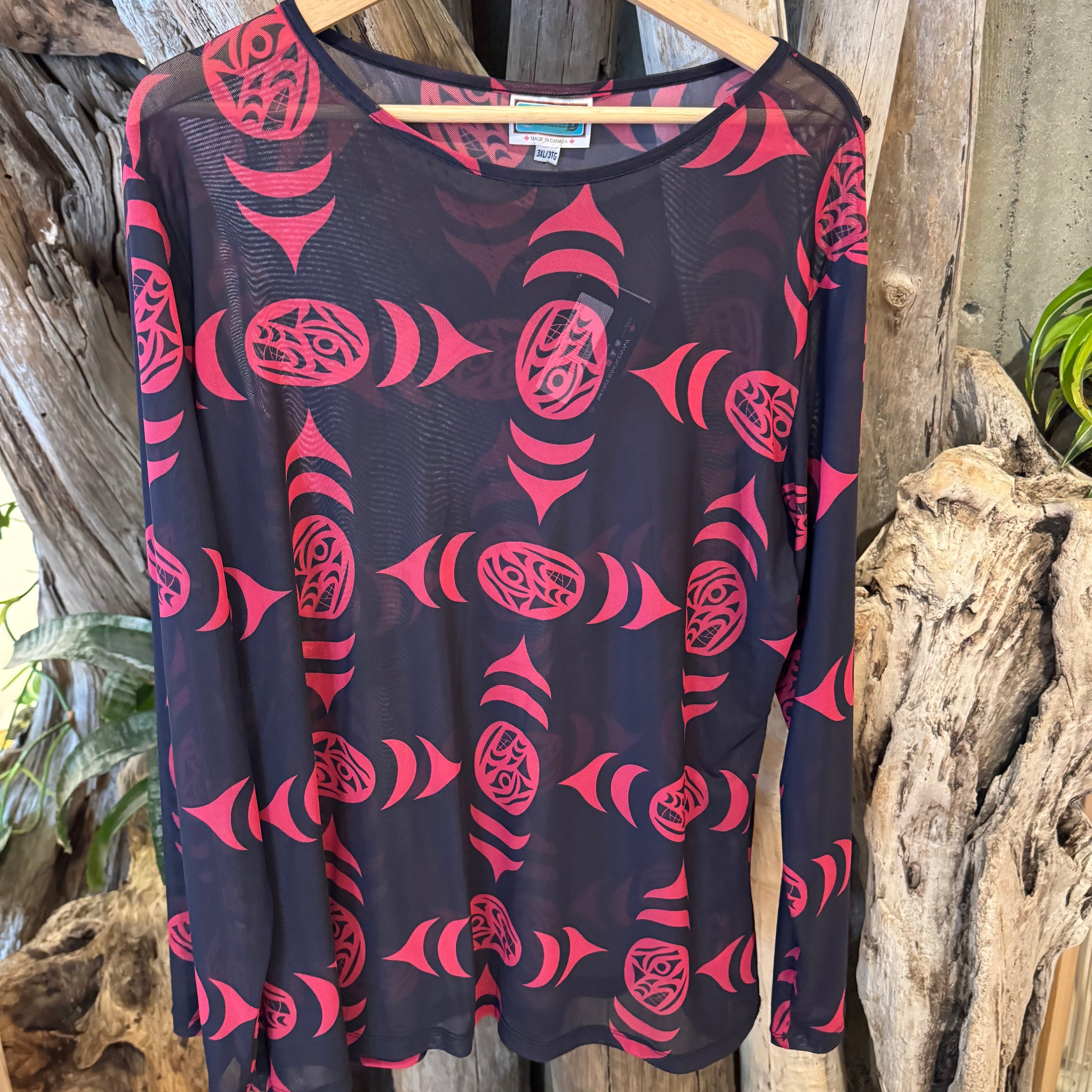 Ay Lelum | Eye of Life Mesh Top | Black + Red | 3XL
