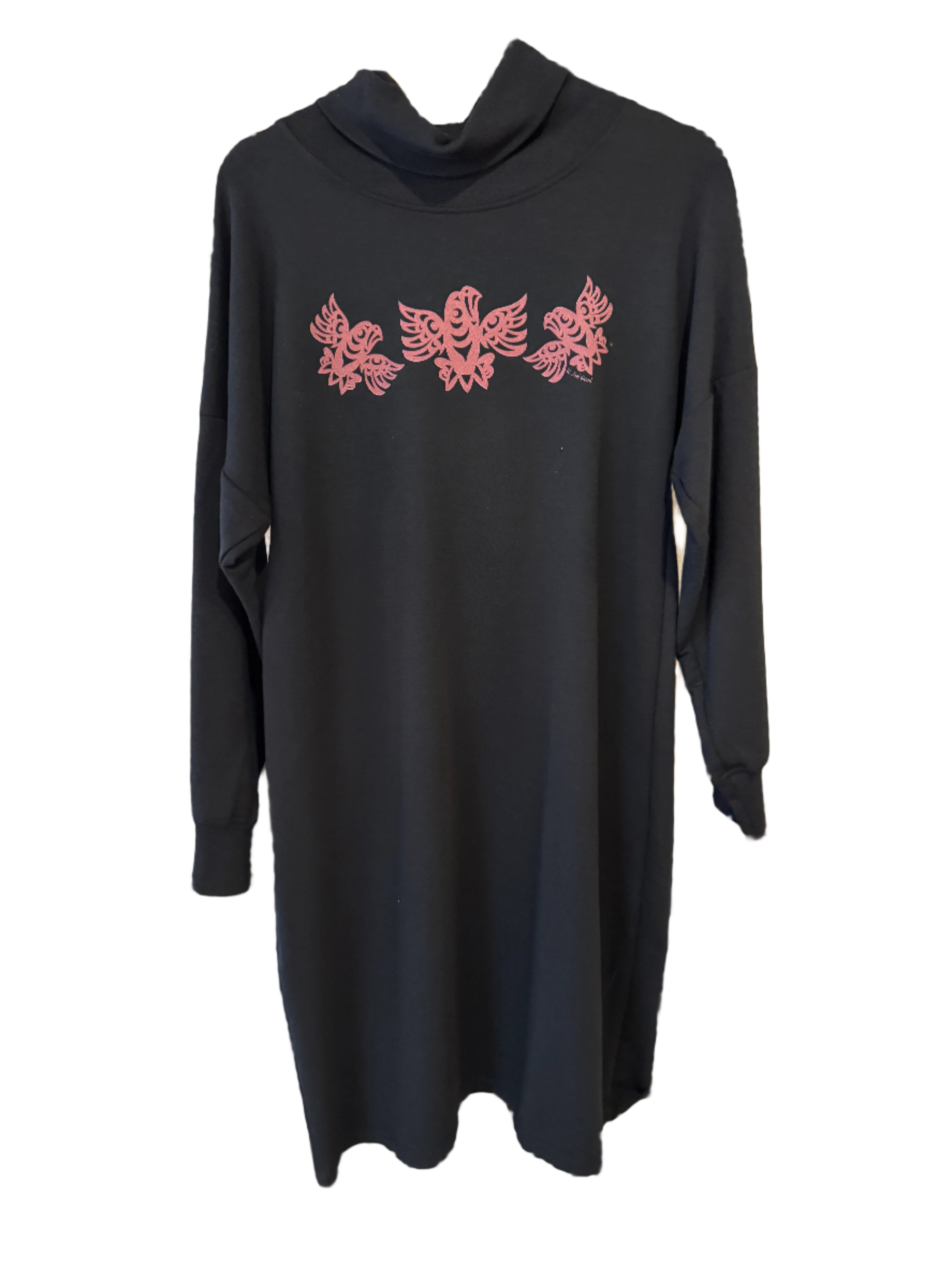 Ay Lelum | Eagle Sweatshirt Dress | Black | 2XL