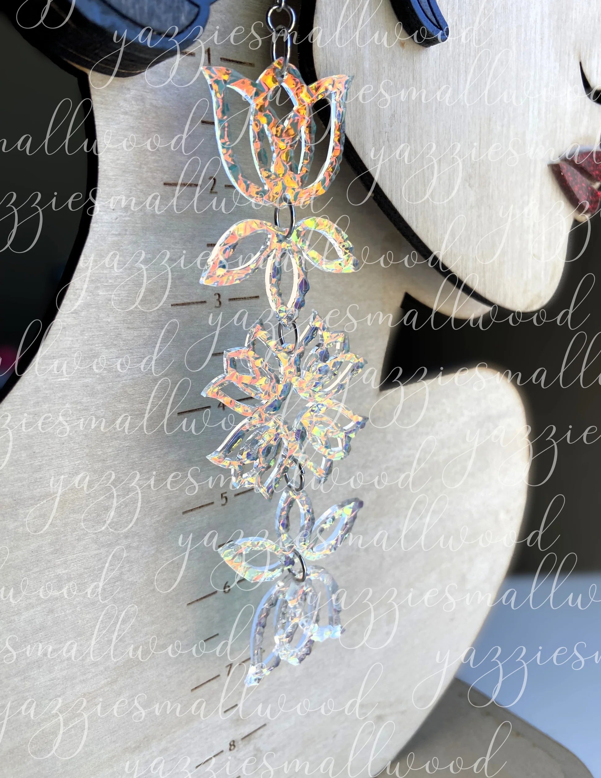 Tulip Floral Powwow XL earrings by Yazzie Smallwood