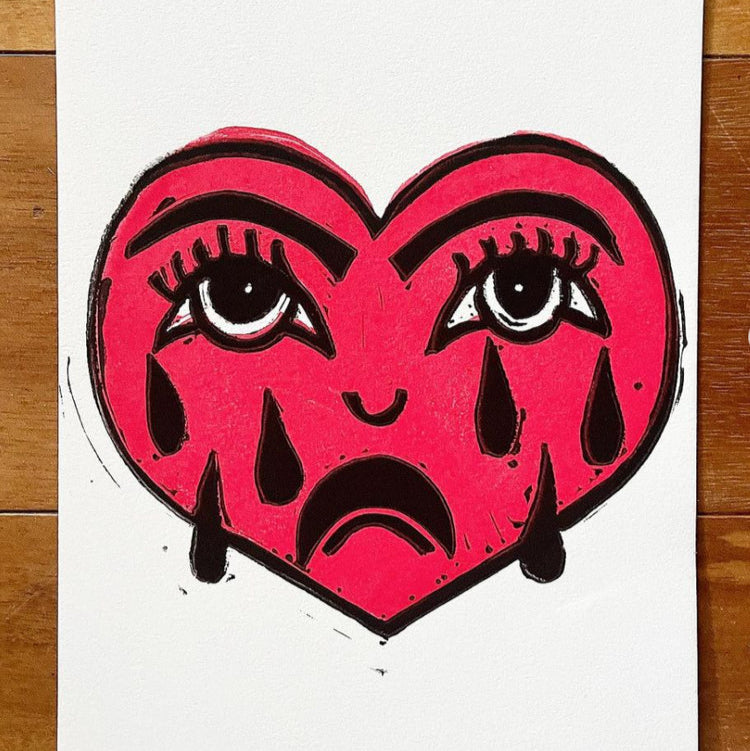 Maese | Block Print | Heart Tears