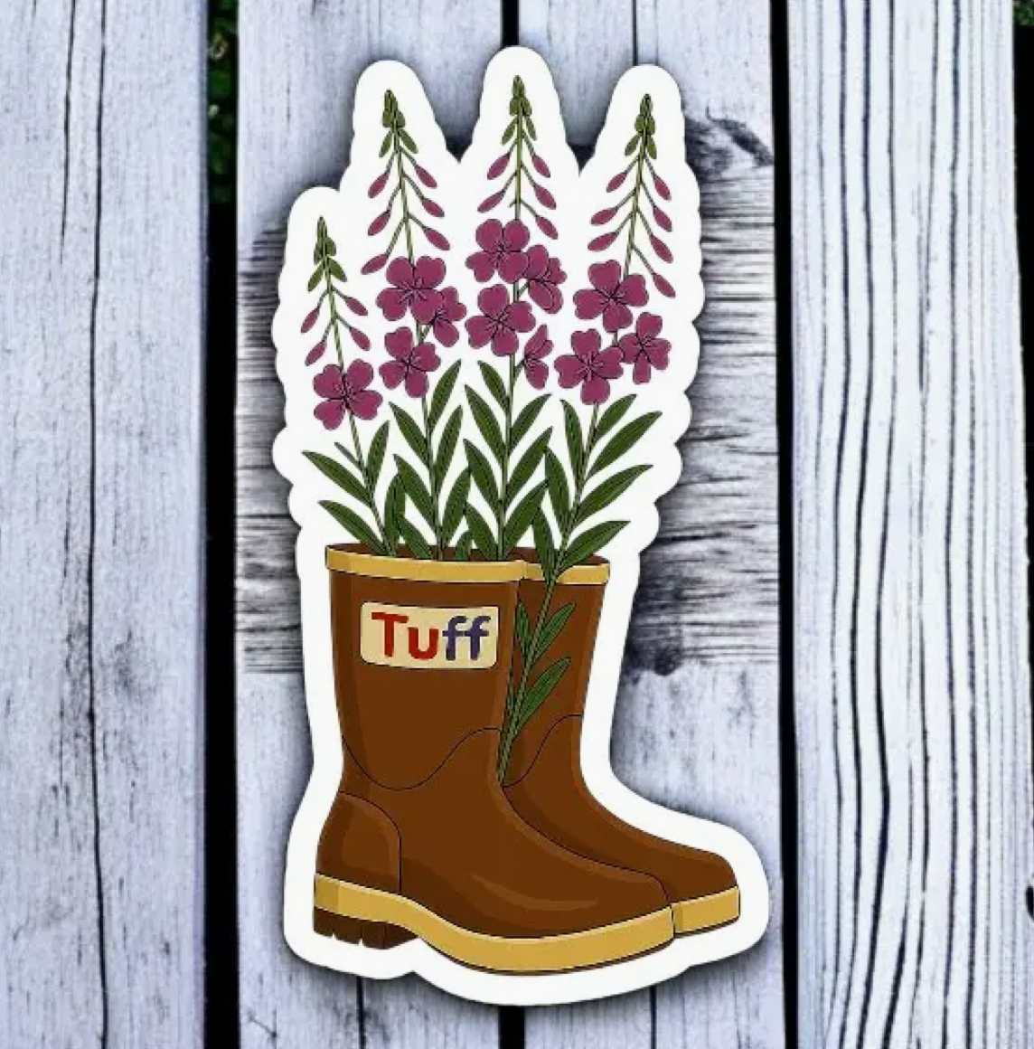 FIREWEED RUBBER BOOT | Vinyl Sticker by Sadie J & Co